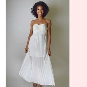 Shear Pleated Maxi Dress